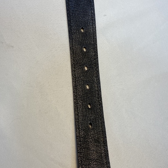 Mens Belt Brown Embossed Leather 31.5”- 37” Holes Silvertone Buckle Unbranded - Picture 7 of 7